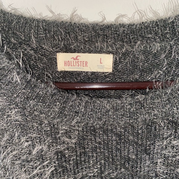Holister grey fuzzy sweater - Picture 2 of 3